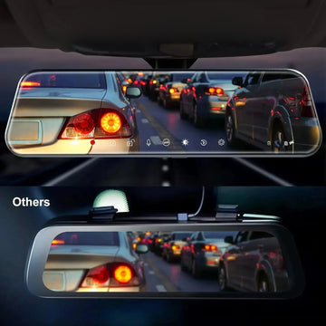 4K 10" Touch Screen Rearview Dash Cam - Dual Front & Rear Camera